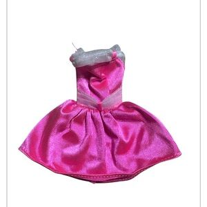 Vintage 1990s Barbie Doll Hot Pink Iridescent Tulle Party Dress